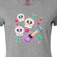 thumbnail image 4 of Inktastic Day of the Dead Owl Sugar Skulls and Guitar Women's T-Shirt, 4 of 5