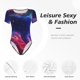 thumbnail image 4 of Balery Cosmic Cat Psychedelic Journey Body de cuello redondo de manga corta para mujer Tops de manga corta Tops básicos-XX-Large, 4 of 7
