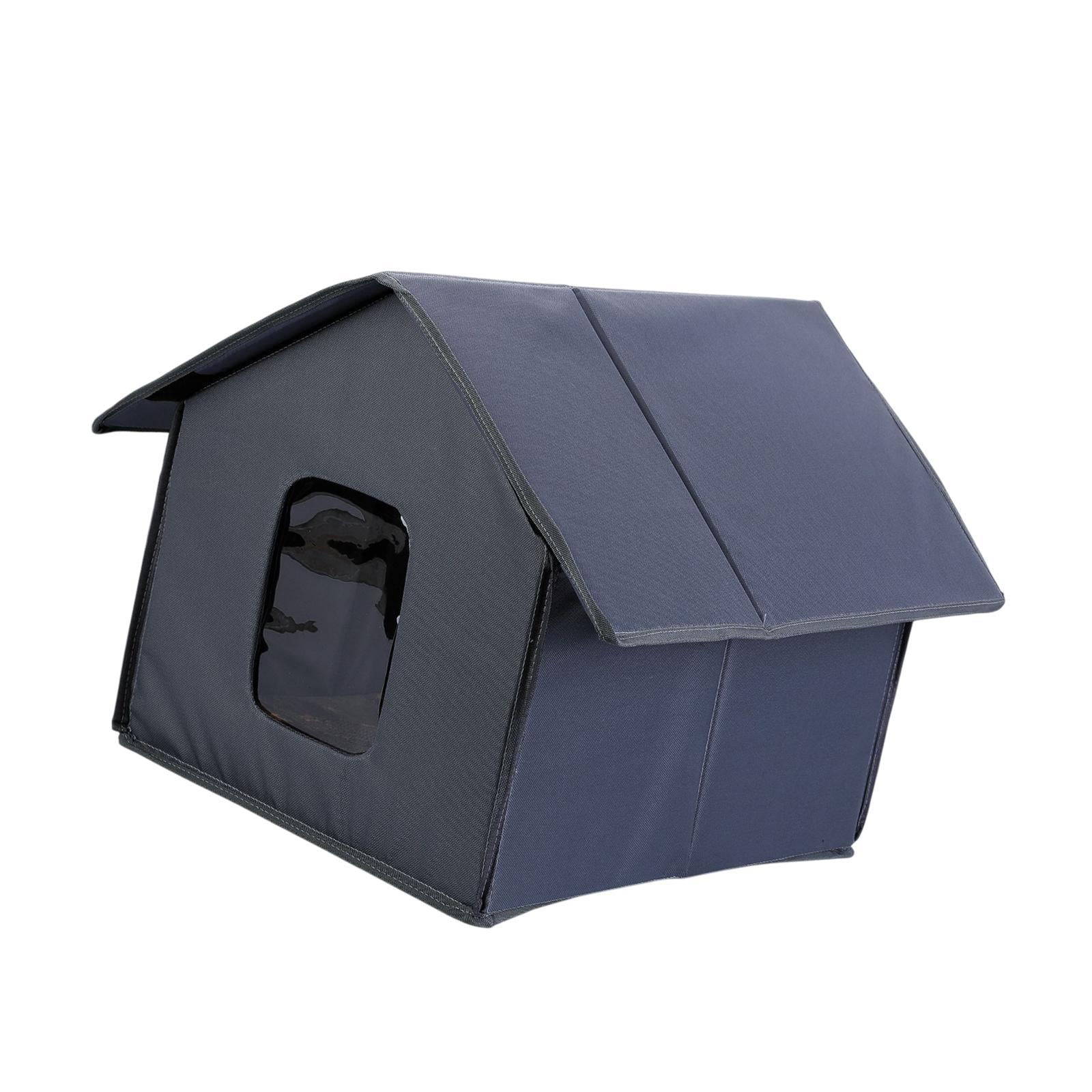 TOOYFUL Stray Cat Shelter Dog House Warm Dog Bed Outdoor Cat House for Puppy Dog Cat Gray Pointed Top