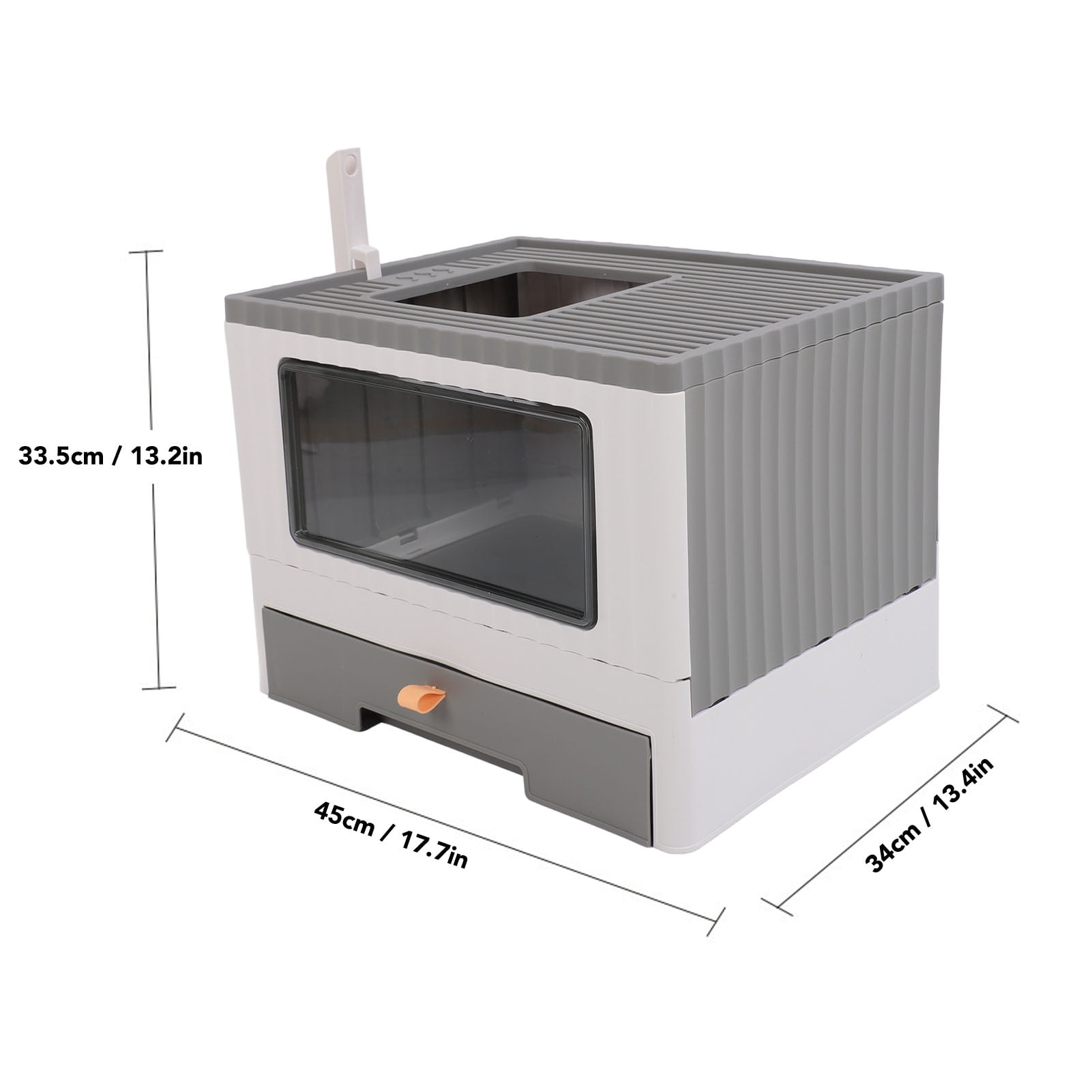 Mgaxyff Enclosed Cat Litter Box Large with Lid Cover&Litter Scoop Foldable Cat Toilet Cat Self-Grooming Side Panel w/ Easy Cleaning Tray