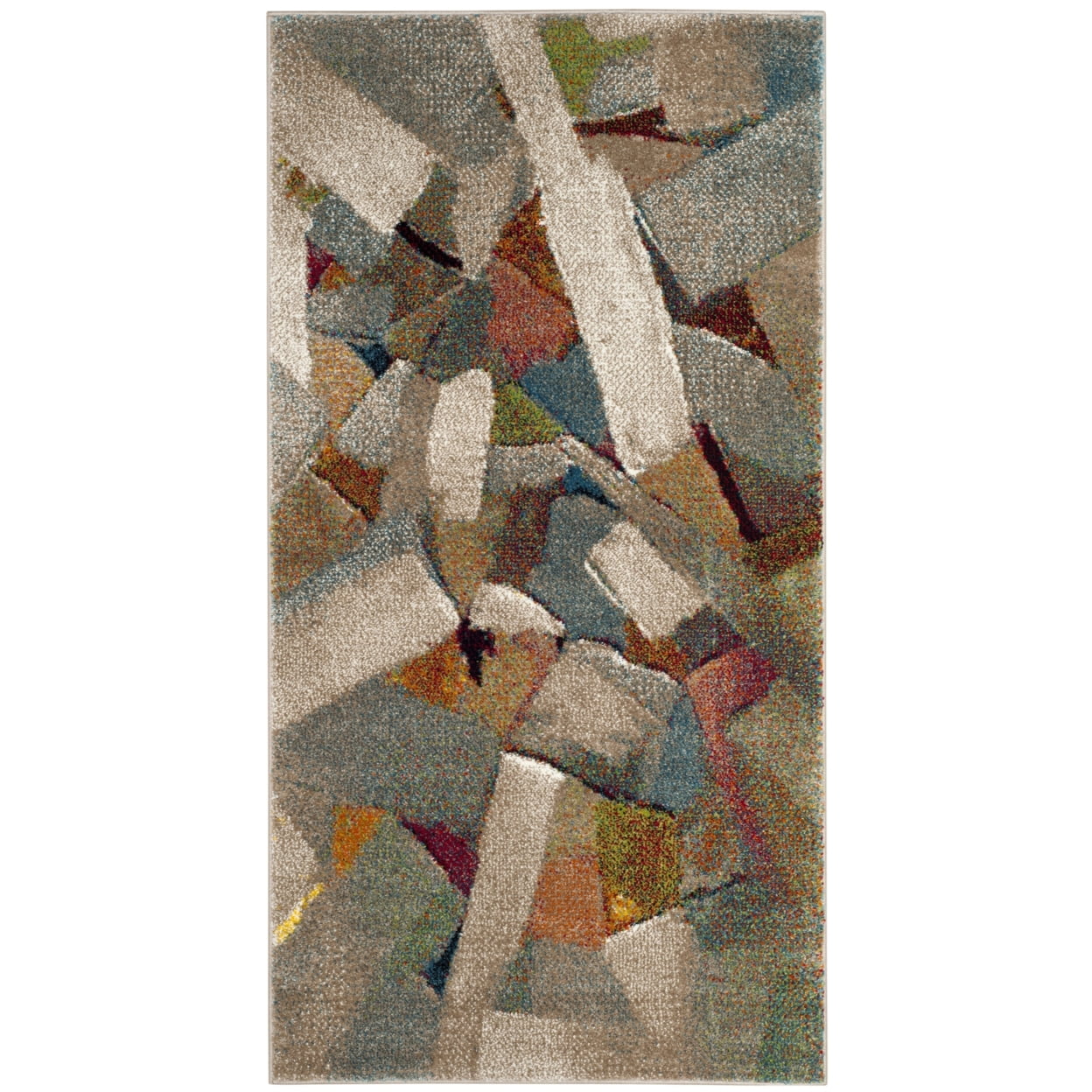 SAFAVIEH Porcello Harding Abstract Brush Strokes Area Rug, Grey/Multi, 2'7" x 5'