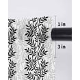 thumbnail image 6 of Black Grey Botanical Curtains 45 Inch Length,Sheer Curtains for Bedroom Living Room Window Pastoral Spring Summer Leaf Aesthetics Rod Pocket Drapes Kitchen Curtains Small Half Window 42"x45" 2 Panels, 6 of 6