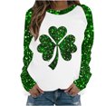 thumbnail image 2 of Odbmxy St. Paddy's Day T-Shirt for Women Graphic Long Sleeve Tops for Women Plus Size Loose Saint Shirts Raglan Leisure Tops,L, 2 of 4