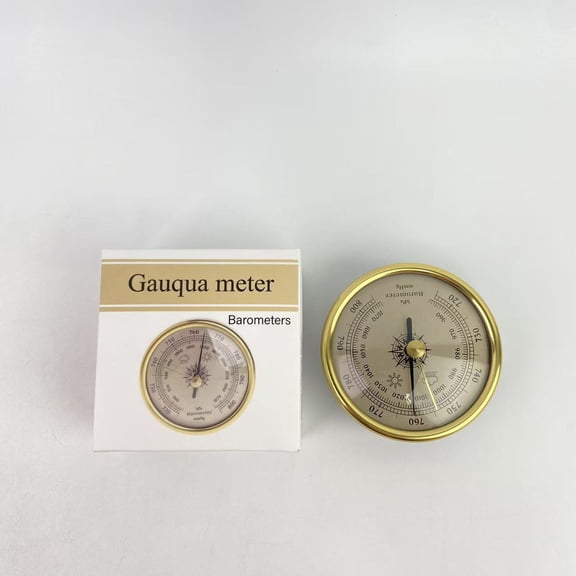 Gauqua meter Barometers,3 in 1 Barometer, Dial Type Barometer, Barometer Indoor,Weather Barometer,Barometer in Home & Kitchen Barometer, Gold