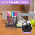 thumbnail image 2 of INTIGE Mesh Pen Holder Desk Organizer, Office Supplies Pencil Storage with 3 Compartments, 2 of 6