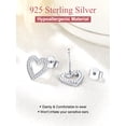 thumbnail image 5 of FOCALOOK Heart Stud Earrings 925 Sterling Silver Hypoallergenic Small Mini Sparkly Bling Cubic Zirconia Earring Suds for Women Jewelry Gifts, 5 of 11