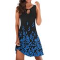 thumbnail image 2 of Cyber&Monday Deals Sundresses for Women Casual Summer - Dresses for Women Casual Summer Floral Printed Tank Sleeveless Dress Hollow V-Neck Swing A Line Beach Mini Sundress, 2 of 5