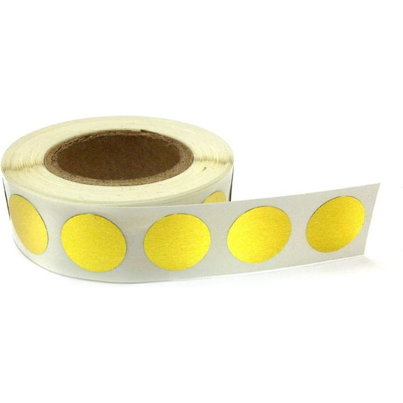 Blank Color Coding Stickers, Writable Surface – 500 Permanent Labels per Roll (Gold, 1/2" Circle)