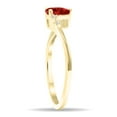 thumbnail image 2 of SZUL Women's Pear Shaped Garnet and Diamond Wave Ring in 10K Yellow Gold, 2 of 5
