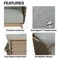 thumbnail image 4 of AE Outdoor Brookside 4-Piece Wicker Steel Outdoor Conversation Set w/ Gray Cushions Patio Furniture, 4 of 8