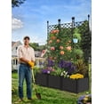 thumbnail image 4 of EastVita 3 Screens Plastic Planter Box with Trellis Tall Raised Garden Bed With Lockable Wheels Drainage for Patio Balcony, 4 of 6
