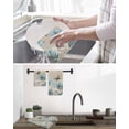 thumbnail image 5 of Spring Flowers Kitchen Dish Towels for Drying Dishes Set of 3, Vintage Rustic Tulips Floral Butterfly Khaki Waffle Weave Microfiber Hand Tea Bathroom Towels Quick Dry & Absorbent Towel 15.7x23.6, 5 of 7