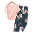 thumbnail image 2 of Pijama transpirable de 2 piezas para Mujer, ropa de dormir holgada, de manga corta, informal, para el hogar, 2 of 4