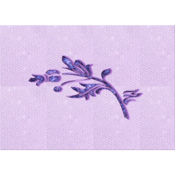 Ahgly Company Indoor Rectangle Patterned Bright Lilac Purple Area Rugs, 2' x 5'
