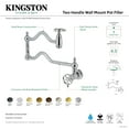 thumbnail image 4 of Kingston Brass KS2100RKZ Wendell Wall Mount Pot Filler Faucet with Knurled Handle, Matte Black, 4 of 4