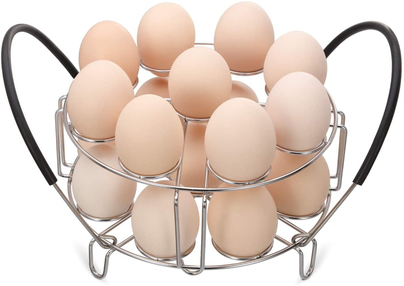 Aozita Multipurpose Stackable Egg Steamer Rack Trivet with Heat Resistant  Silicone Handles Compatible for Instant Pot Accessories 6 Qt/8 Qt - 18 Egg  Cooking Rack for Pressure Cooker Accessories 