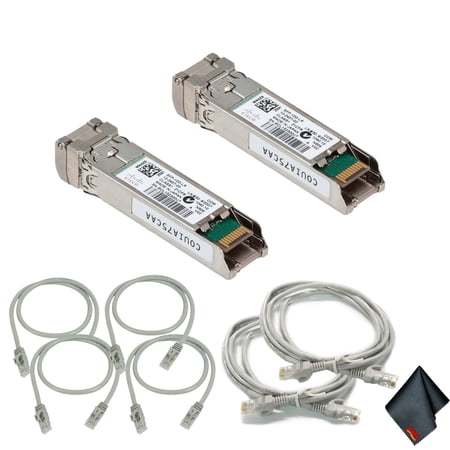 Cisco 10Gbase-LR SFP+ Transceiver with Extra Cat5 Cables (2-Pack)
