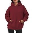 thumbnail image 3 of GPOECD Women's Hooded Sweatshirt Soft Comfortable Pullover Casual Loungewear Lightweight Versatile Everyday Wear Basic Hoodie ,XXXXL, 3 of 6