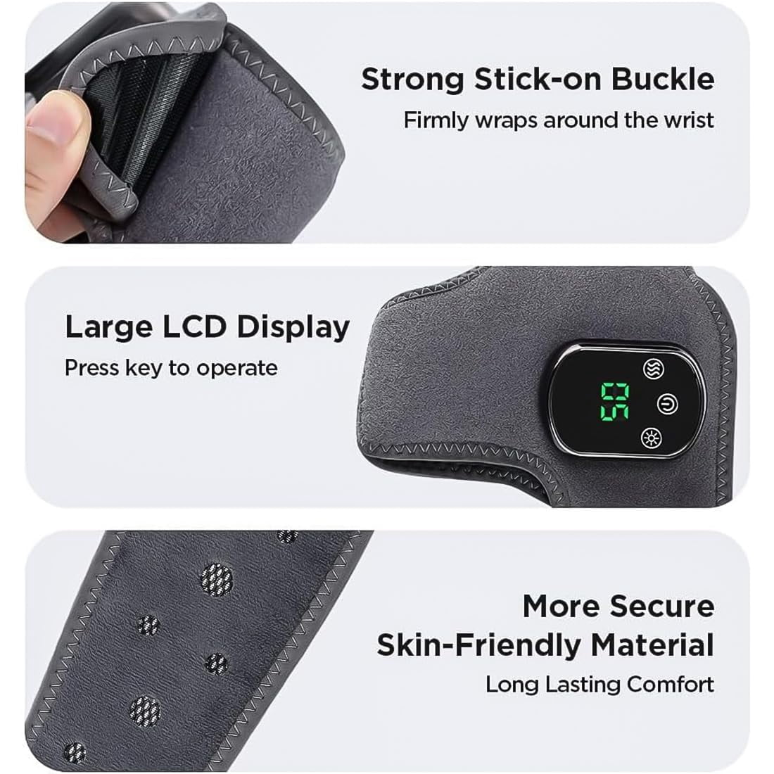 2026 Upgraded  Foot Massager, 3-in-1 Triple Method for Neuropathy Pain Relief, 3 Vibration Modes & 5 Heat Levels, Portable Wireless Ankle Wrap for Improved Circulation