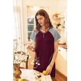 thumbnail image 3 of Oudiya Women's Nightgown Short Sleeve Loungewear Sleepwear Full Length Sleep Shirt with Pockets, M-4XL, 3 of 5