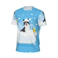 thumbnail image 6 of Wukai Collie in Bathtub Print Men's Short-Sleeved Mesh T-Shirt,Quick-Dry Short Sleeve Workout T-Shirt-Large, 6 of 8