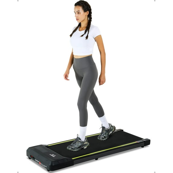Walking Pad, Portable Treadmill, Smart Under Desk Treadmill with Remote Control, Safety Non Holder Gym and Running Device 0.5-3.8 MHP, No Assembly Needed, Grey