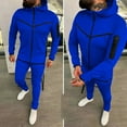 thumbnail image 3 of Mens Track Suits 2 Piece Set Hooded Pullover and Pants Elastic Waist Sportswear Sets, S, 3 of 3
