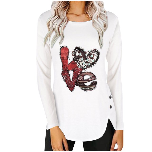 Casual mujer verano Sexy gradiente estampado Regular cuello redondo mujeres manga larga Top Fridja czfsfas3695