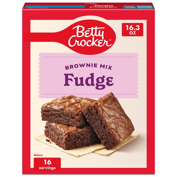 Betty Crocker Fudge Brownie Mix, For a Rich & Decadent Dessert, 1 Box, 16.3 oz