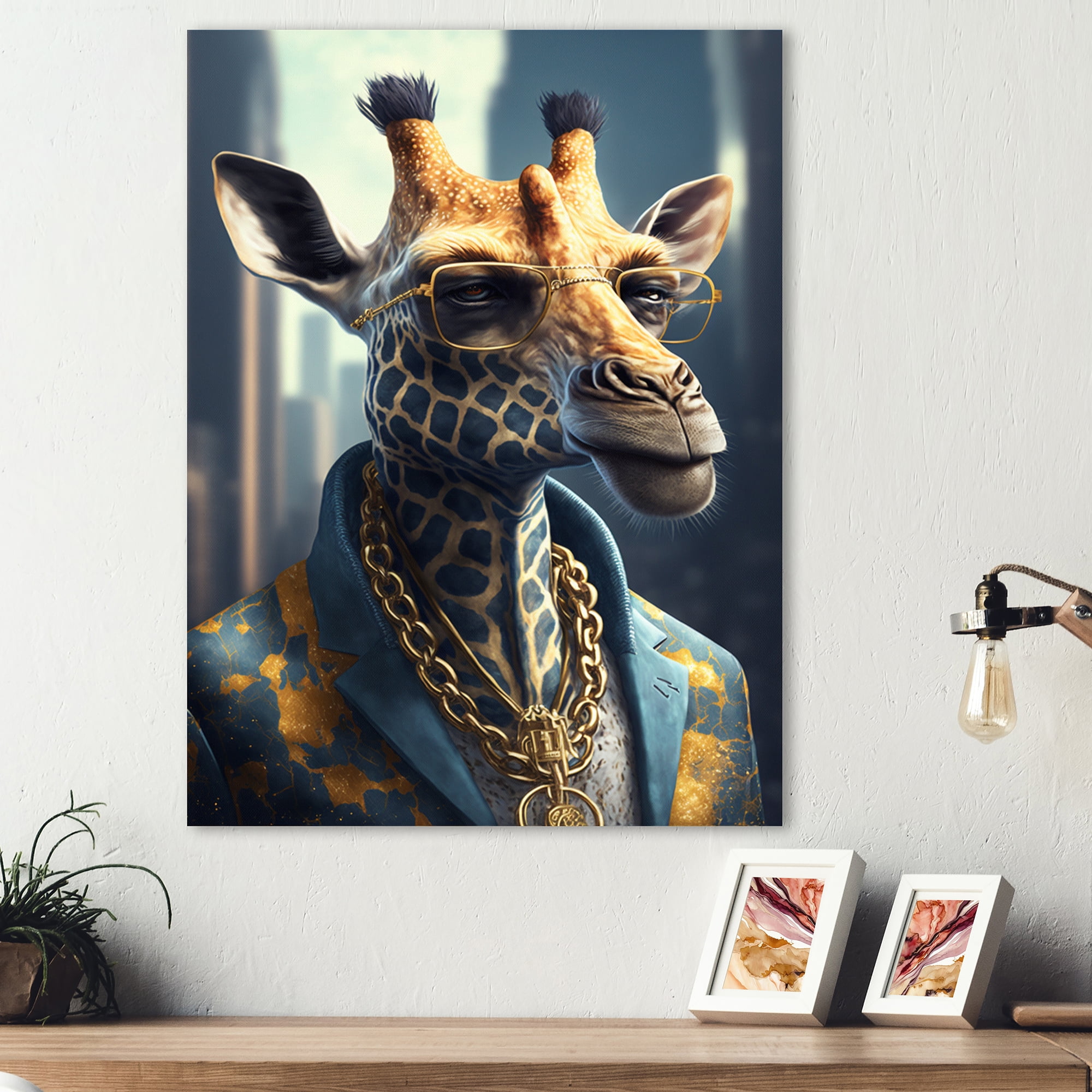 Designart Giraffe Ganster Canvas Wall Art