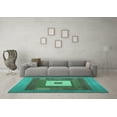 thumbnail image 3 of Ahgly Company Indoor Rectangle Abstract Turquoise Blue Contemporary Area Rugs, 3' x 5', 3 of 4