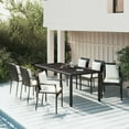 thumbnail image 1 of vidaXL 7 Piece Garden Dining Set with Cushions Black Poly Rattan, 1 of 5