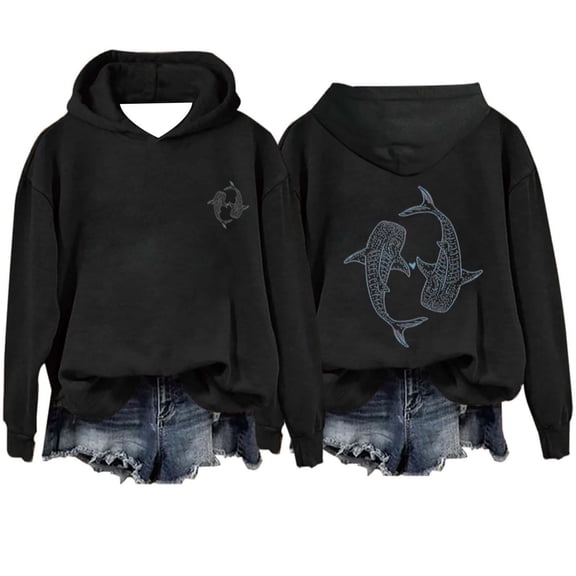 Women's Winter Casual Hooded Sweatshirt, Cozy Pullover Top for Everyday Wear