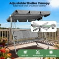 thumbnail image 5 of GVDV 3-Seat Porch Swing with Adjustable Canopy, Heavy-Duty Steel Frame Patio Swing Chair with Stand for Outdoor, Garden, Backyard, 5 of 9