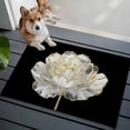 thumbnail image 4 of Flower Black Bathroom Mats 2x3 FT, Non Slip Small Kitchen Mat, Gold White Abstract Floral Aesthetic Washable Soft Backed Front Door Throw Rugs Non-Shedding Indoor Outdoor Doormat for Entryway Sink, 4 of 8