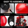 thumbnail image 3 of Kit d'Arche Guirlande de Ballons Rouges et Noirs, 134 Pcs Ballons de Fête Noirs et Rouges de Tailles Différentes pour Remise des Diplômes, Anniversaire, Fête d'Anniversaire, BBQ Casino, Fournitures de Décorations de Fête du Nouvel An, 3 of 7