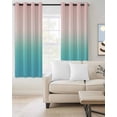 thumbnail image 2 of Pink Teal Ombre Blackout Curtains 54 Inches Long for Bedroom, Modern Abstract Art Gradient Aesthetics Thermal Insulated Room Darkening Black Out Window Curtain Panels Grommet Drapes for Living Room, 2 of 8