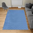 thumbnail image 1 of Geometric Turkish Area Rug, Old Fashioned Design with Flowers Inspired Geometrical Art, Soft Carpet for Living Room Decor with Distressed Look, 4' X 5.7', Cobalt Blue, by Ambesonne, 1 of 4