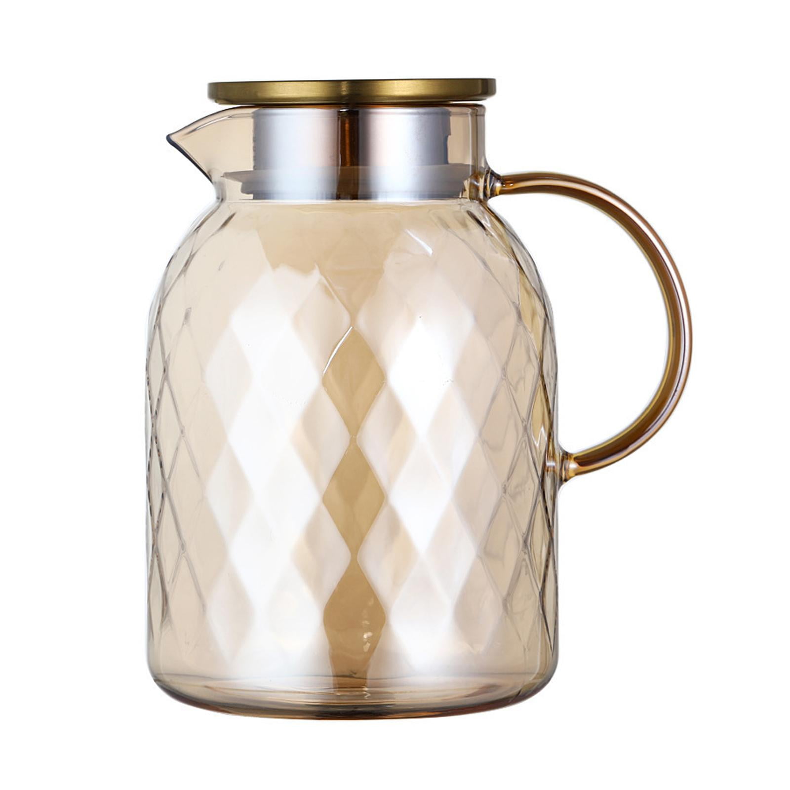 Fiocias Glass Pitcher Water Carafe with Lid Multipurpose Borosilicate Glass Water Kettle 1.8L
