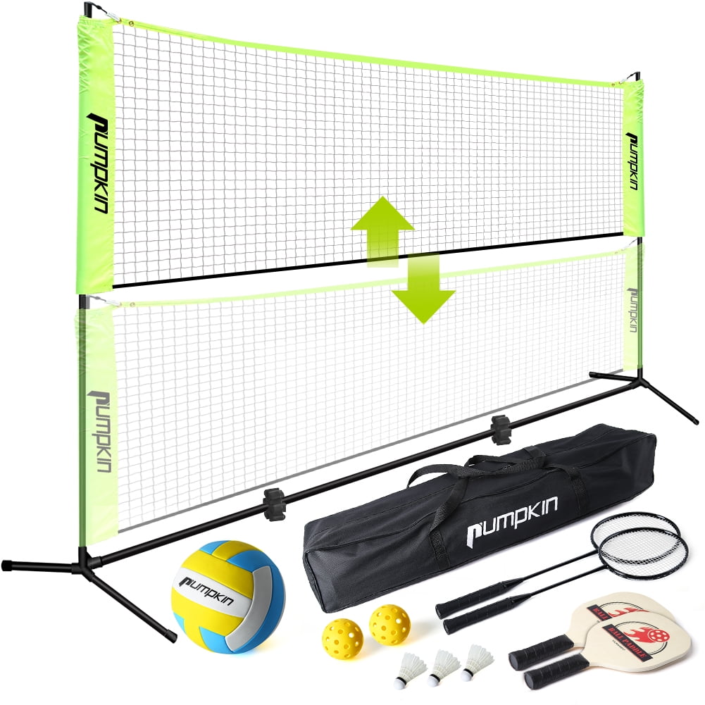 Details about   17x2FT Badminton Tennis Volleyball Net Set Stand Carry Bag Balls Pickleball 