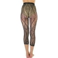 thumbnail image 5 of ToBeInStyle Women's Capri Footless Tights Garden of Flowers Fishnet - One Size, 5 of 6