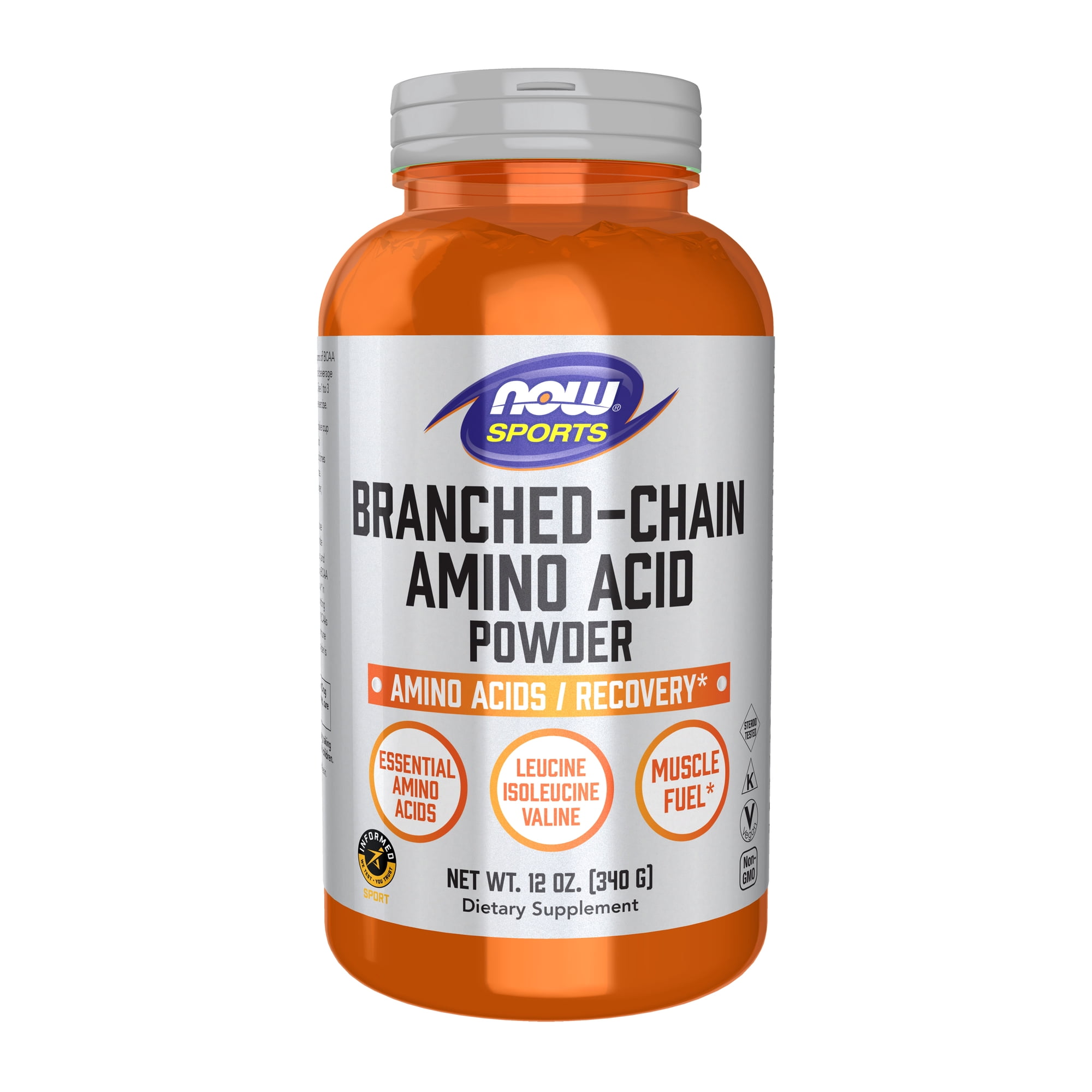 NOW Sports, Branched Chain Amino Acids with Leucine, Isoleucine, and Valine, Amino Acids, Powder, 12 oz.