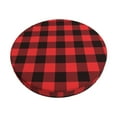 thumbnail image 6 of Uemuo Buffalo Plaid Red Black Pattern Round Bar Stool Seat Covers Washable Stool Cushion Slipcover Elastic Bar Chair Covers-14 inch, 6 of 7