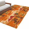 thumbnail image 2 of 4x6 Washable Area Rug, Tropical Plant Cactus Non-Slip Rectangle Rug for Living Room Office, Western Cowboy Horse Sunset Deserts Orange Indoor Accent Floor Mat for Home Decor, 2 of 9