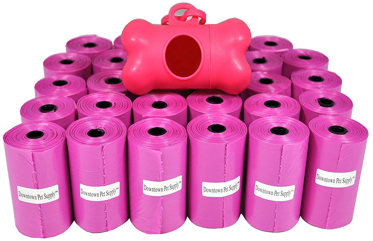 Pet Waste Bags, Pink Dog Waste Bags, Bulk Poop Bags on a roll, Clean up