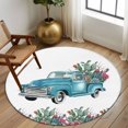 thumbnail image 2 of Round Rug 7Ft Washable Non-Slip, Summer Tropical Plants Circle Area Rugs for Living Room Bedroom, Turquoise Truck Cactus Flowers Indoor Floor Mats Carpet Runner for Home Decor Aesthetic, 2 of 8