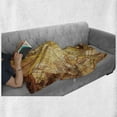 thumbnail image 5 of Antique Soft Flannel Fleece Throw Blanket, Compass on an World Map Historic Borders Century-Old Antiquity Theme, Cozy Plush for Indoor and Outdoor Use, 70" x 90", Yellow Orange, by Ambesonne, 5 of 5