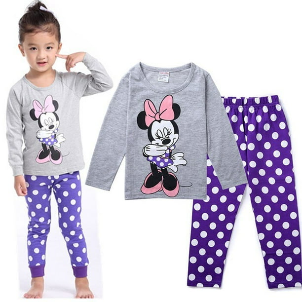 Conjuntos de pijamas de Mickey Mouse de Disney pijamas de manga larga con estampado de dibujos animados para ninos y ninas pijama familiar ropa para ninos ropa de dormir Pyjamas7T 130CM zhangyuxiang