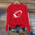 thumbnail image 2 of Sorvello Women's Football Graphic Sweatshirt Game Day Pullover Soft Breathable Cozy Long Raglan Sleeve Streetwear Fall Casual Athletic Top for Women Red M, 2 of 7