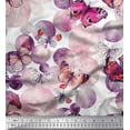 thumbnail image 1 of Soimoi Polyester Crepe Fabric Dot & Butterfly Print Fabric by The Yard 52 Inch Wide, 1 of 3
